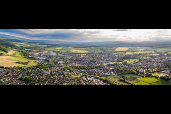 City panorama from the northeast in Brakel in the state North Rhine-Westphalia, Germany