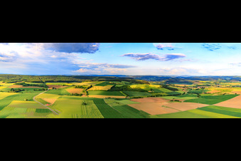 Fields and forests in Brakel in the state North Rhine-Westphalia, Germany
