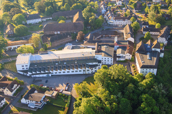 Aerial photograpy of Porcelain manufactoryFürSTENBERG at the MUSEUM SCHLOSSFürSTENBERG in Fürstenberg in the state Lower Saxony, Germany