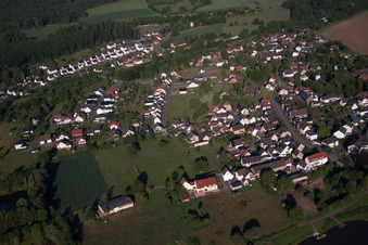 Oblique view of District Wehrden in Beverungen in the state North Rhine-Westphalia, Germany