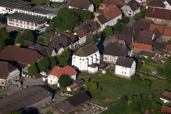 Aerial photograpy of Town View of the streets and houses of the residential areas in the district Blankenau in Beverungen in the state North Rhine-Westphalia