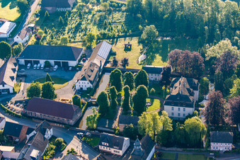 Aerial photograpy of Castle moat in the district Meinbrexen in Lauenförde in the state Lower Saxony, Germany