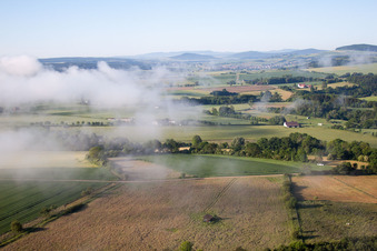 Aerial view of District Herstelle in Beverungen in the state North Rhine-Westphalia, Germany