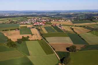 Aerial photograpy of Village view in the district Langenthal in Trendelburg in the state Hesse, Germany