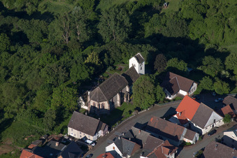 Aerial photograpy of St. James in the district Jakobsberg in Beverungen in the state North Rhine-Westphalia, Germany