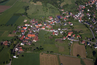 Aerial photograpy of Village view of Bosseborn in the state North Rhine-Westphalia