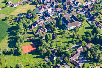 Aerial photograpy of Complex of buildings of the monastery Koptisch-Othodoxes Kloster Propsteistrasse in the district Brenkhausen in Hoexter in the state North Rhine-Westphalia