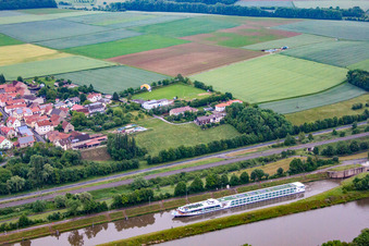 Aerial photograpy of District Ottendorf in Gädheim in the state Bavaria, Germany