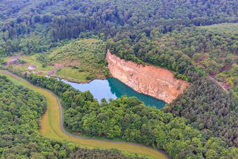 Quarry Lake in the district Löffelsterz in Schonungen in the state Bavaria, Germany