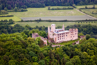 Castle of the fortress Leuchtenburg Burgstall  in Trimberg in the state Bavaria, Germany