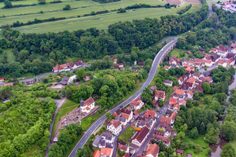 Aerial view of District Trimberg in Elfershausen in the state Bavaria, Germany