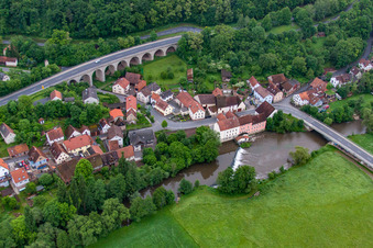 Saale Bridge in the district Trimberg in Elfershausen in the state Bavaria, Germany