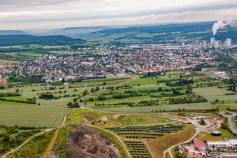 Oblique view of Karlstadt in Karlstadt am Main in the state Bavaria, Germany