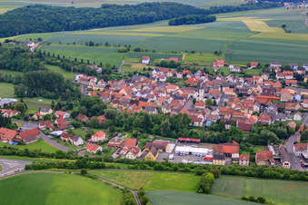 Village center with St. Laurentius in the district Gänheim in Arnstein in the state Bavaria, Germany