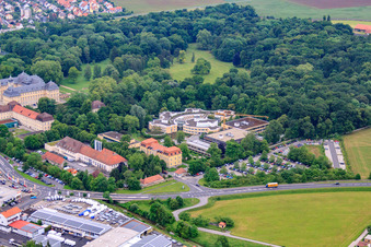 Aerial view of Hospital for Psychiatry, Psychotherapy and Psychosomatic Medicine Schloss Werneck in Werneck in the state Bavaria, Germany