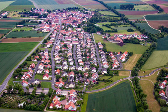 Aerial photograpy of District Ettleben in Werneck in the state Bavaria, Germany