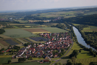 District Hirschfeld in Röthlein in the state Bavaria, Germany out of the air