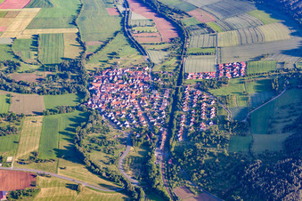 Aerial view of District Hochhausen in Tauberbischofsheim in the state Baden-Wuerttemberg, Germany