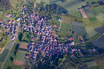 Aerial view of District Eiersheim in Külsheim in the state Baden-Wuerttemberg, Germany