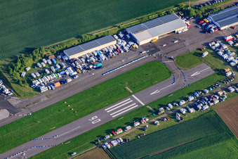 Oblique view of Airport Walldürn in Walldürn in the state Baden-Wuerttemberg, Germany