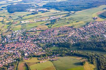 Town View of the streets and houses of the residential areas in Buchen in the state Baden-Wurttemberg, Germany
