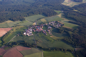Aerial view of District Oberneudorf in Buchen in the state Baden-Wuerttemberg, Germany