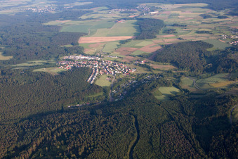 Aerial view of From the northwest in the district Krumbach in Limbach in the state Baden-Wuerttemberg, Germany