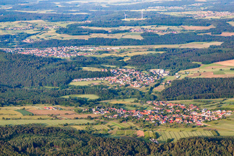 Aerial photograpy of District Krumbach in Limbach in the state Baden-Wuerttemberg, Germany