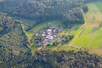Aerial view of District Oberdielbach in Waldbrunn in the state Baden-Wuerttemberg, Germany