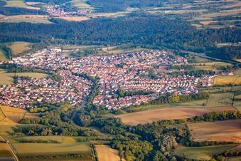 From the south in the district Baiertal in Wiesloch in the state Baden-Wuerttemberg, Germany
