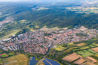 Aerial view of From the southwest in Nußloch in the state Baden-Wuerttemberg, Germany