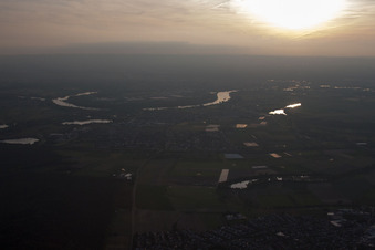 Aerial view of Altlußheim in the state Baden-Wuerttemberg, Germany