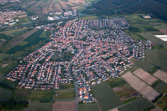 Drone recording of District Sankt Leon in St. Leon-Rot in the state Baden-Wuerttemberg, Germany