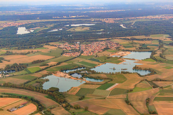 Village view on Althrein from the northwest in Leimersheim in the state Rhineland-Palatinate, Germany