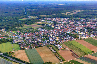 Aerial view of City view from the northeast in Kandel in the state Rhineland-Palatinate, Germany