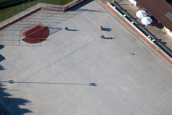 MSC Taifun, cycle ball field in the district Mörsch in Rheinstetten in the state Baden-Wuerttemberg, Germany out of the air