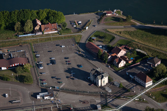 Aerial view of On the Rhine in Lauterbourg in the state Bas-Rhin, France