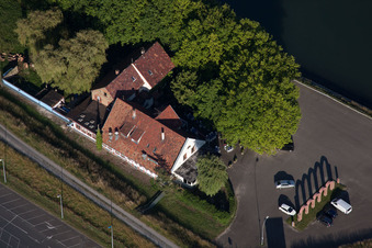Aerial photograpy of On the Rhine in Lauterbourg in the state Bas-Rhin, France