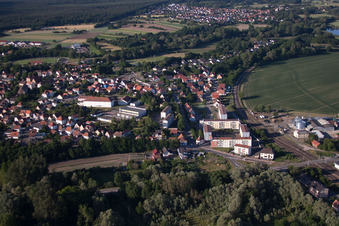 Lauterbourg in the state Bas-Rhin, France viewn from the air