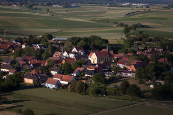 Oberlauterbach in the state Bas-Rhin, France viewn from the air
