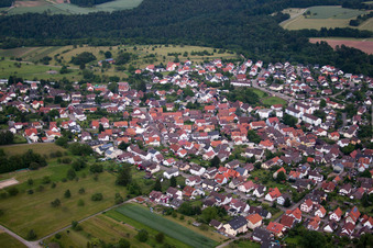 Drone image of District Ittersbach in Karlsbad in the state Baden-Wuerttemberg, Germany