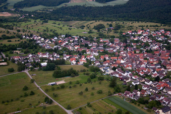 District Ittersbach in Karlsbad in the state Baden-Wuerttemberg, Germany from the drone perspective