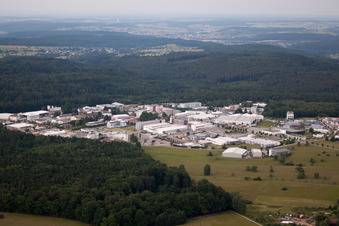 Aerial view of District Im Stockmädle in Karlsbad in the state Baden-Wuerttemberg, Germany