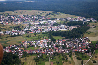 Aerial view of District Conweiler in Straubenhardt in the state Baden-Wuerttemberg, Germany