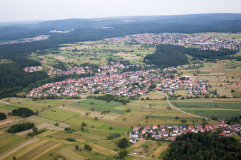 Aerial photograpy of District Feldrennach in Straubenhardt in the state Baden-Wuerttemberg, Germany