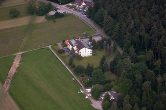 Aerial view of Schwann, Hotel Adlerhof in the district Conweiler in Straubenhardt in the state Baden-Wuerttemberg, Germany