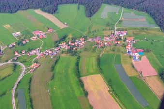 Aerial view of Zavelsteiner Street in the district Würzbach in Oberreichenbach in the state Baden-Wuerttemberg, Germany