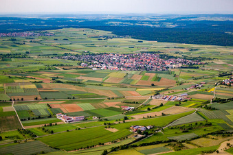 Aerial view of District Oberjesingen in Herrenberg in the state Baden-Wuerttemberg, Germany