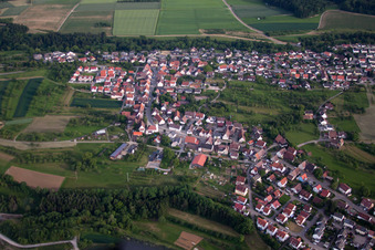 Aerial view of District Haslach in Herrenberg in the state Baden-Wuerttemberg, Germany