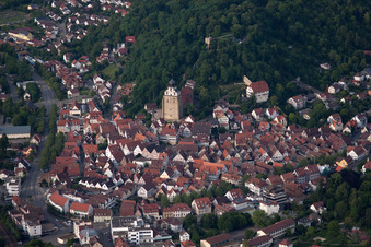 Historic old town with collegiate church in Herrenberg in the state Baden-Wuerttemberg, Germany